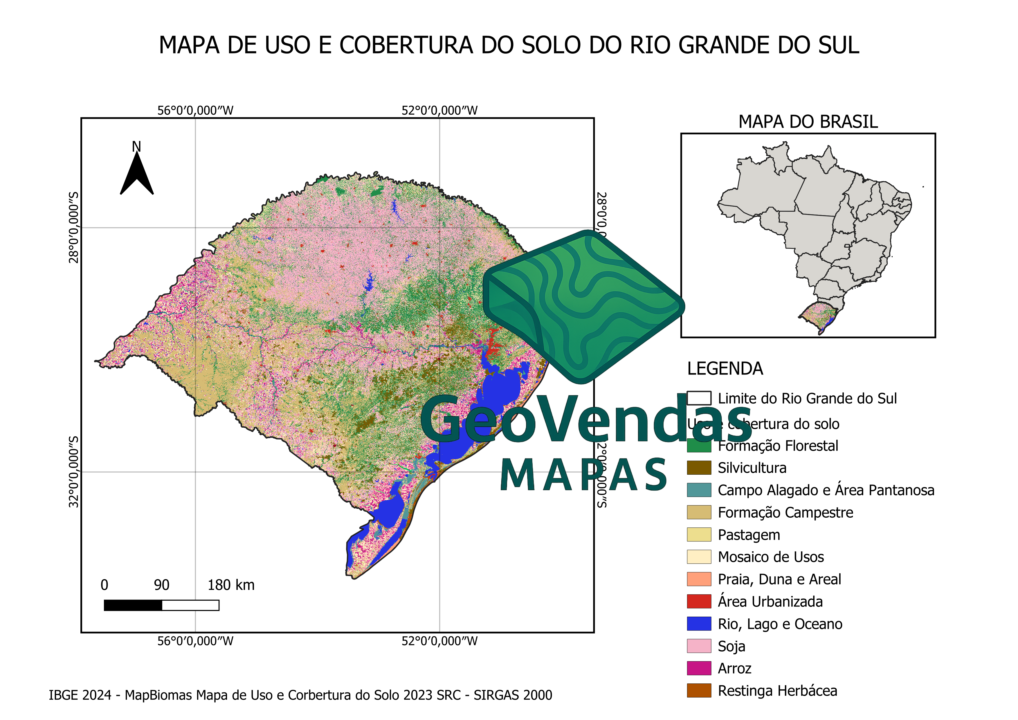 Mapa de Uso e Cobertura do Solo do Rio Grande do Sul